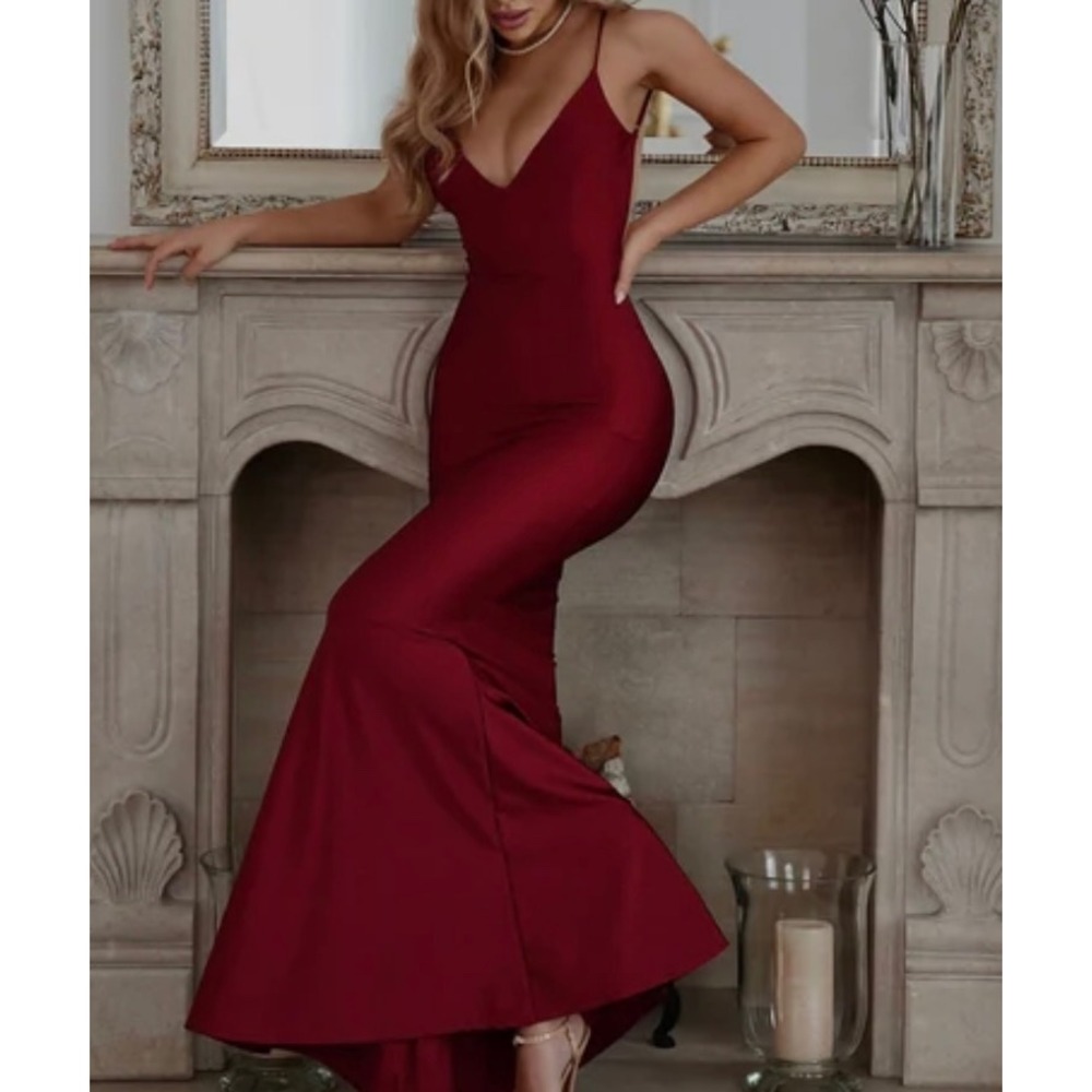 NWT Wine Walk Behind Me Maxi Dress Mermaid Small